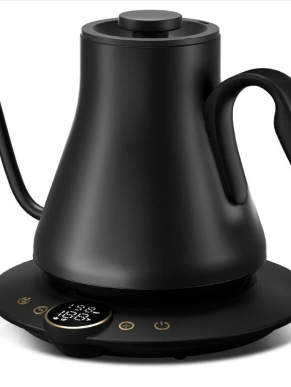 Intasting Electric Kettle Gooseneck, 0.9L, Stainless Steel, Black